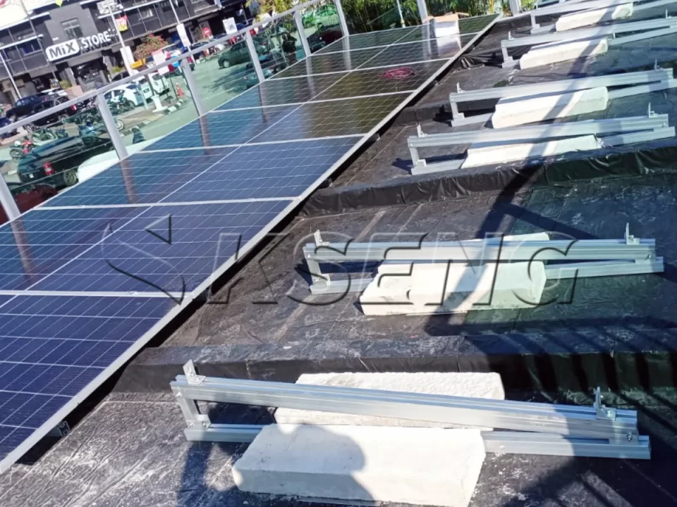 马来西亚平屋顶光伏支架10KW项目案例